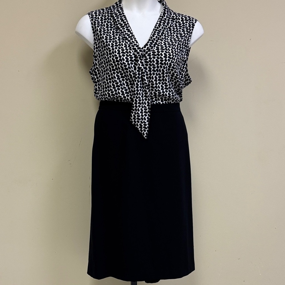Kasper Black Skirt with Tahari Black and White Blouse